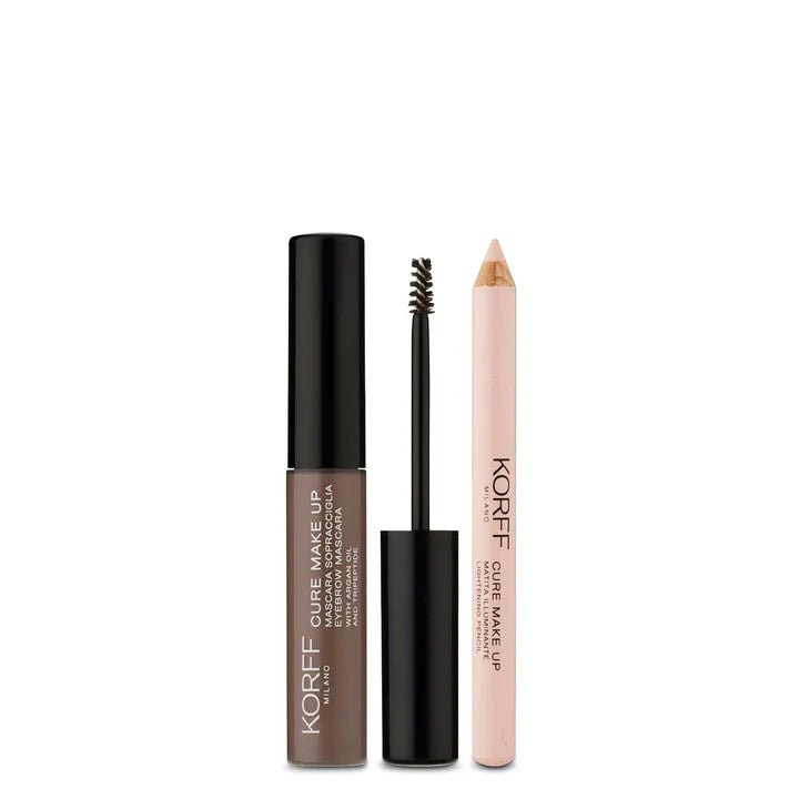 Korff Cure Make Up Kit Sopracciglia Mascara + Matita Illuminante 01 Brune - Acque Profumeria