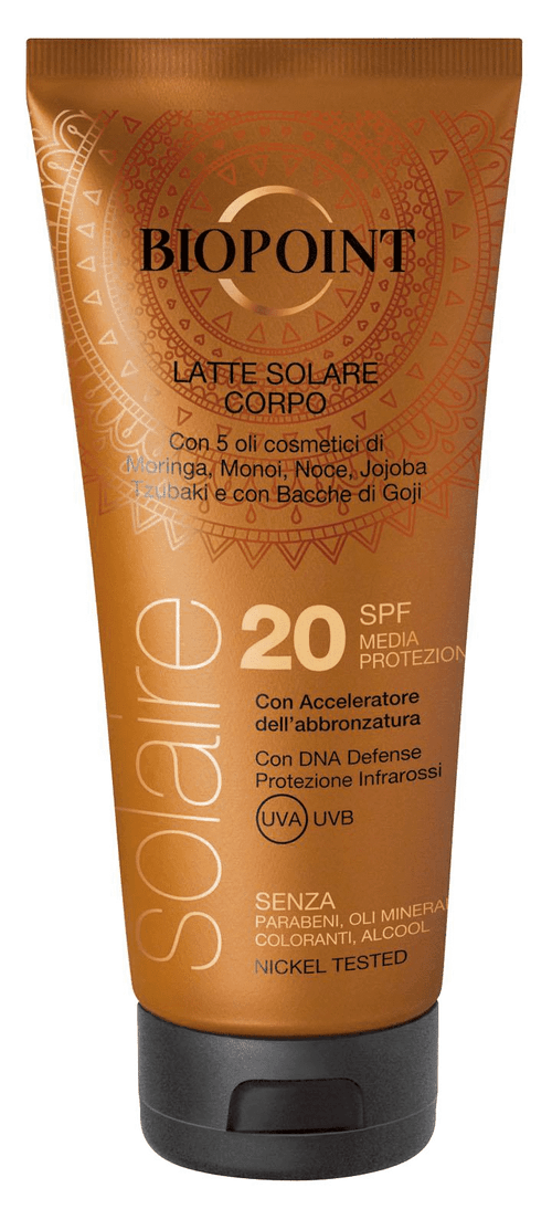 Biopoint Latte Corpo Solare SPF Vari 200 ml – Protezione Affidabile e Idratazione Intensa sotto il Sole - Acque Profumeria