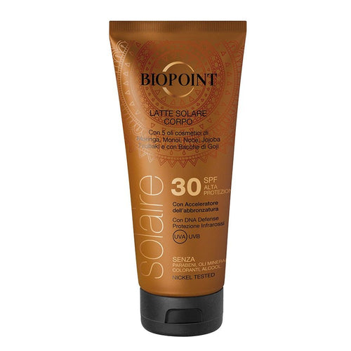 Biopoint Latte Corpo Solare SPF Vari 200 ml – Protezione Affidabile e Idratazione Intensa sotto il Sole - Acque Profumeria