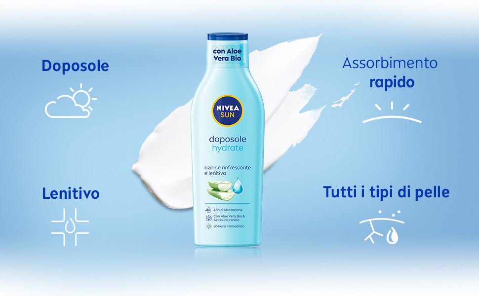 NIVEA SUN After Sun latte doposole idratante con aloe vera 200ml - Acque Profumeria