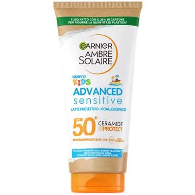 Garnier - Ambre Solaire Sensitive Advanced - latte abbronzante protettivo - per bambini - SPF 50+ 175ml - Acque Profumeria