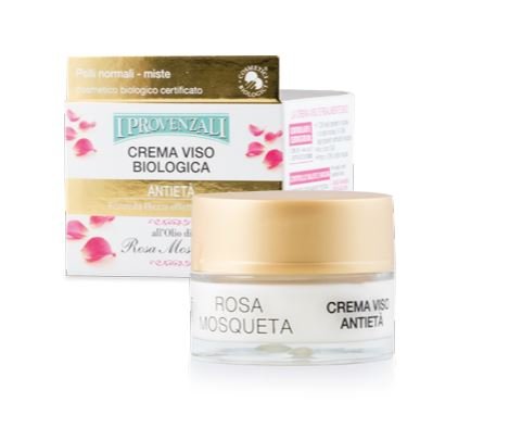 I Provenzali - Crema Viso Biologica Antietà All'olio di Rosa Mosqueta - 50ml - Acque Profumeria